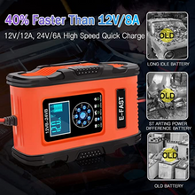 Load image into Gallery viewer, Haoyeya 12A Car Battery Charger, 12V/24V Automatic Battery Charger Maintainer with 7-Segment Charging LCD Screen,Charging Memory for Lithium Batteries, Lead-acid Batteries Car Motorcycle
